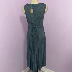 CP Shades Green Silk Blend Button Back Dress
